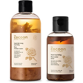 Combo nước tẩy trang hoa hồng Cooon 300ml + Nước hoa hồng Cocoon 140ml
