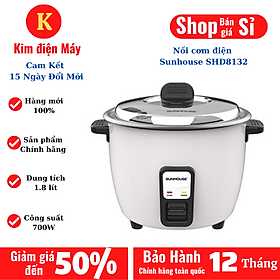 Mua nồi cơm điện Sunhouse SHD8132-nồi cơm điện nắp rời 1.8 lít-chống dính-bảo hành 12 tháng toàn quốc