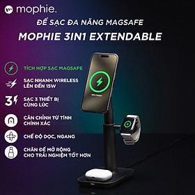 Mua Đế sạc đa năng Mophie 3in1 extendable  sạc nhanh 3 thiết bị  BH 2 năm 1 đổi 1 - Hàng chính hãng