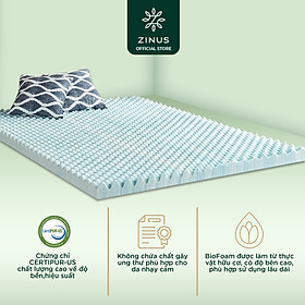 Mua Topper Tấm Tiện Nghi Làm Mềm Nệm 3D Thoáng Mát Cao Cấp Zinus - Swirl Gel Memory Foam Air Flow Topper with Cover 160x200*7.5cm