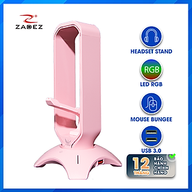 Đế Tai Nghe 3 in 1 ZADEZ ZHS-701GP PINK - HÀNG CHÍNH HÃNG