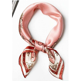Khăn Lụa Satin Vuông Màu Hồng - Mã ST056