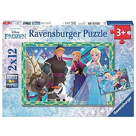 Bộ Xếp Hình Ravensburger Puzzle Jeux DHiver RV076215 2 Bộ 12 Mảnh Ghép