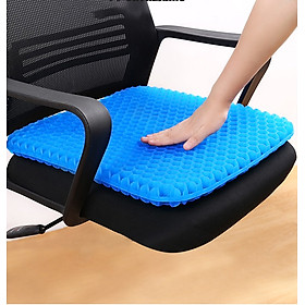 Mua Đệm lót ghế  đệm gel 3D tổ ong lót ghế ngồi  ghế ô tô thoáng khí  hỗ trợ cột sống  tuần hoàn máu G407-Demgelxanh