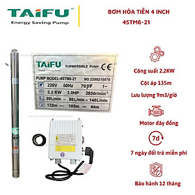 Mua Bơm hỏa tiễn 2.2Kw (3HP) (4  Ø90 thả ống 110) thân inox 304 có hộp tụ đi kèm TAIFU - Bảo hành 1 năm