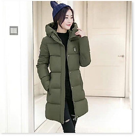 ÁO KHOÁC PHAO NỮ 3 LỚP DÁNG DÀI LOGO THÊU CỰC ẤM CHO MÙA ĐÔNG MẪU MỚI NHẤT HIỆN NAY