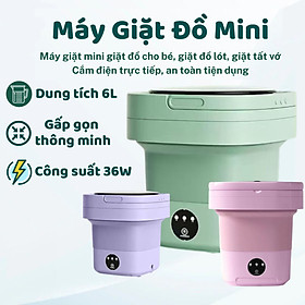 Mua Máy giặt mini gấp gọn  máy giặt đồ lót  tất vớ  giặt đồ cho bé dung tích 6L tự vắt khô khử khuẩn bằng công nghệ mới