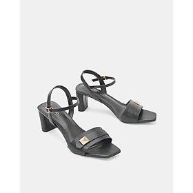 Giày Sandal Nữ 7cm Thời Trang JUNO Gót Trụ Quai Ngang Phối Khóa SD07100