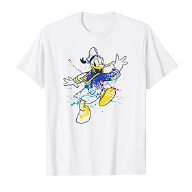 Áo thun cotton unisex in hình Disney Mickey And Friends Donald Duck Paint Splatter-8878