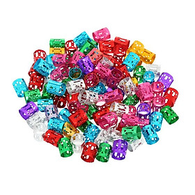100pcs Dreadlocks Hair Accessories Hair Rings Cuffs Metal Hair Braiding Beads Aluminum Hair Jewelry Hair Decoration Hoops for Brai