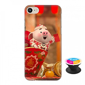 Ốp lưng nhựa dẻo dành cho iPhone 7 in hình Heo Con Phát Lộc - Tặng Popsocket in logo iCase - Hàng Chính Hãng