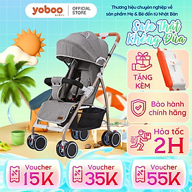 Xe đẩy gấp gọn cho bé Yoboo YB-0067 bánh xe có phanh, tựa lưng chống gù điều chỉnh nhiều góc độ - Hàng chính hãng