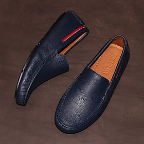 Giày MICHILUX Da Bò Thật Chính Hãng Classic Moccasin CSMS0 Màu Xanh Navy
