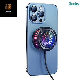 Mua Quạt tản nhiệt không dây sạc điện từ tính Benks W07 cho iPhone 14 & 13 & 12 series  sạc nhanh Magnetic không dây kèm quạt tản nhiệt làm mát lúc chơi game - Hàng chính hãng