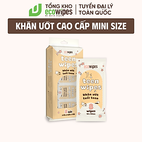 Hình ảnh Khăn giấy ướt mini size EcoWipes gói 8 tờ không mùi nhỏ gọn tiện dụng cho học sinh sinh viên