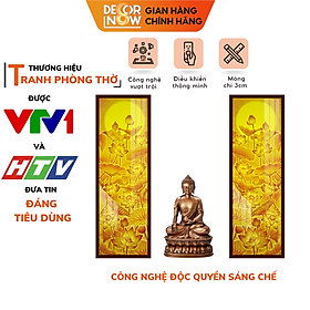 Đèn Hào Quang Phật In Tranh Trúc Chỉ ĐỐI DECORNOW, Trang Trí Ban Thờ Cho Tượng Phật, Hào Quang Trúc Chỉ DCN-30