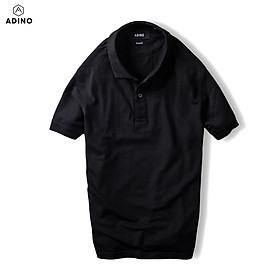 Áo polo nam ADINO màu đen vải cotton co giãn nhẹ dáng công sở slimfit hơi ôm trẻ trung PL41