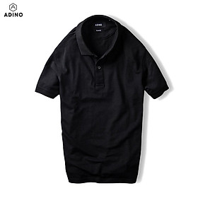Áo polo nam ADINO màu xanh đen vải cotton co giãn nhẹ dáng công sở slimfit hơi ôm trẻ trung PL42