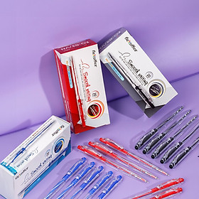 Combo 5/10/20 Bút bi Thiên Long FO-03 ngòi 0.5mm mực xanh đỏ đen cấu tạo 3 cạnh dễ cầm mực không độc hại tiêu chuẩn quốc tế
