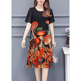 Đầm Suông Bigsize Kiểu Đầm Voan Suông Chữ A In Họa Tiết GOTI 3209