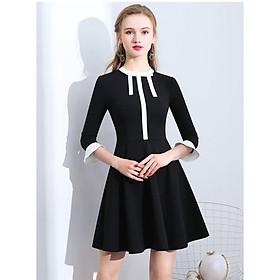 DRESS73-ĐẦM XÒE TAY LOE PHỐI MÀU S-6XL