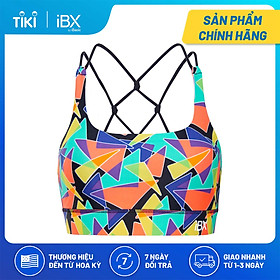 Áo ngực thể thao họa tiết lưng đan dây tập Gym iBasic IBXW003T-3 - HT đa giác sắc màu - L