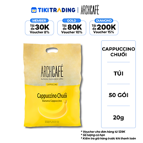 Túi Cà phê Cappuccino Chuối - Cafe hoà tan Archcafé (túi 50 gói x 20g)