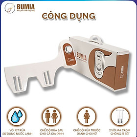 combo 2 vòi xịt vệ sinh thông minh gắn bồn cầu bumia bidet Bm-02, 2 vòi xịt vệ sinh hậu môn và vệ sinh phụ khoa cho phụ nữ, bảo hành chính hãng 3 năm.