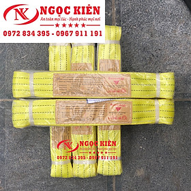 Dây cáp vải cẩu hàng bản dẹp 3 tấn 2 đầu mắt hệ số 5 : 1