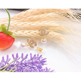 Bông tai nữ xi mạ vàng 18k EKHM252AC