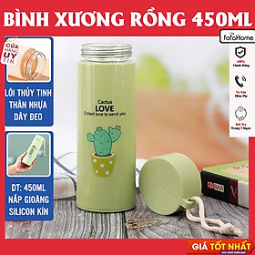 Mua Bình Giữ Nhiệt In Hình Xương Rồng 450ml Lõi Thủy Tinh Bọc Và Nhựa Lúa Mạch Có Dây Sách Tiện Dụng - Giao Màu Ngẫu Nhiên