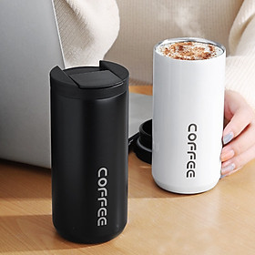 Cốc uống cafe inox 550ml -Trắng
