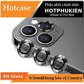 Bộ miếng dán kính cường lực Camera dành cho iPhone 13 Pro Max hiệu HOTCASE Kuzoom Lens Ring mang lại khả năng chụp hình sắc nét full HD - Hàng nhập khẩu