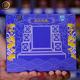 Bục Gỗ Tam Cấp MANIHUM Đài Tụ Tam Lộc - Quà Tặng May Mắn Phong Thủy Chiêu Tài - BTL-01