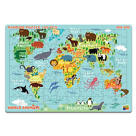 Tranh Xếp Hình 100 Mảnh Khổ A3 Minh Châu – Chủ đề Thế Giới Muôn Màu – Đồ Chơi Trí Tuệ Cho Bé