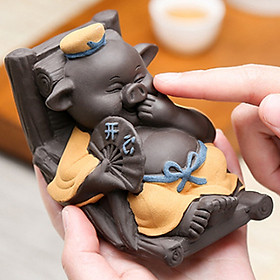 Tượng Bát Giới lật đật bằng gốm tử sa cao cấp