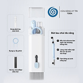 Bộ Dụng Cụ Vệ Sinh Đa Năng 7in1 dùng cho Laptop / Điện Thoại / Bàn Phím / Tai Nghe / Airpods / iPhone / iPad - Hàng Chính Hãng