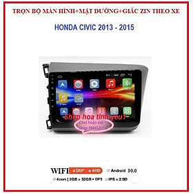 Bộ màn hình cho xe HONDA CIVIC đời 2013-2015 GỒM màn androi+mặt dưỡng+ giắc zin,sử dụng Tiếng Việt tích hợp camera,GPS