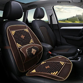 Bộ tấm lưới tựa lưng massage hạt gỗ trên xe ô tô, xe hơi DC-HG01