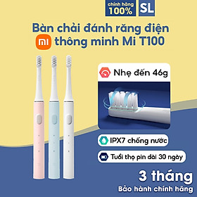 Mua Bàn chải điện Xiaomi Mijia T100 (pin sạc) - kháng nước ipx7 - Bộ 3 Đầu bàn chải T100