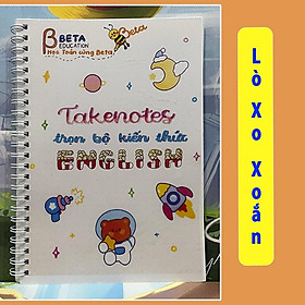 Combo 2 sổ takenote Toán Anh lớp 5, sổ tay ghi chú lò xo khổ a5 hoặc sổ còng sắt đóng binder - takenotes beta