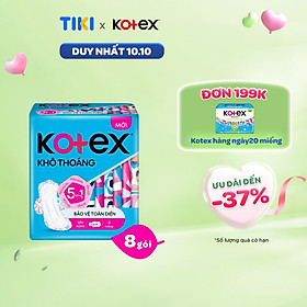 Lốc 8 gói băng vệ sinh Kotex khô thoáng siêu mỏng 8M gói