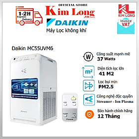Mua Máy Lọc không khí Daikin MC55UVM6-7 -Diện tích 41m2  Công nghệ Streamer - Hàng chính hãng