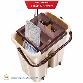 Mua BỘ LAU NHÀ XOAY CAO CẤP  HAI BÔNG  MĂM HÌNH CHỮ NHẬT CỰC SẠCH( giao màu ngẫu nhiên)