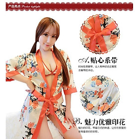 Áo Choàng Ngủ Kimono Hoa Cam Phong Cách Nhật MS1315