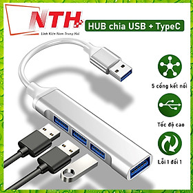 Mua Bộ Chia Cổng Hub USB 4 Port 3.0 Chất Liệu Vỏ Nhôm Tốc Độ Truyền Tải Dữ Liệu Cao Hỗ Trợ Đa Nền Tảng