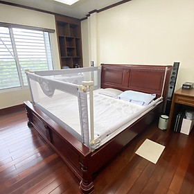 Chắn giường, chặn giường UMOO thanh trượt 01 bên an toàn cho bé, bản Nâng cấp 2020, Màu Ghi Xám sang trọng - 1 THANH CHẮN MẶT GIƯỜNG 2M2