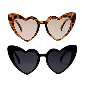 2pcs Women Heart Shaped Sunglasses Beach Sun Glasses Shades UV400 Eyewear
