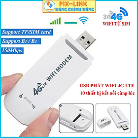 Mua Bộ phát wifi từ sim 4G PIX-LINK USB Modem   USB phát Wifi 4G LTE từ sim 4G  Dcom phát wifi di động  tốc độ cao  phủ sóng rộng - Hàng chính hãng / Hàng nhập khẩu