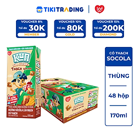 Thùng 48 hộp KUN Socola lúa mạch có thạch 170ml
